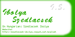 ibolya szedlacsek business card